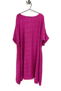 Zana Longer Length  - Cerise Textured Grid