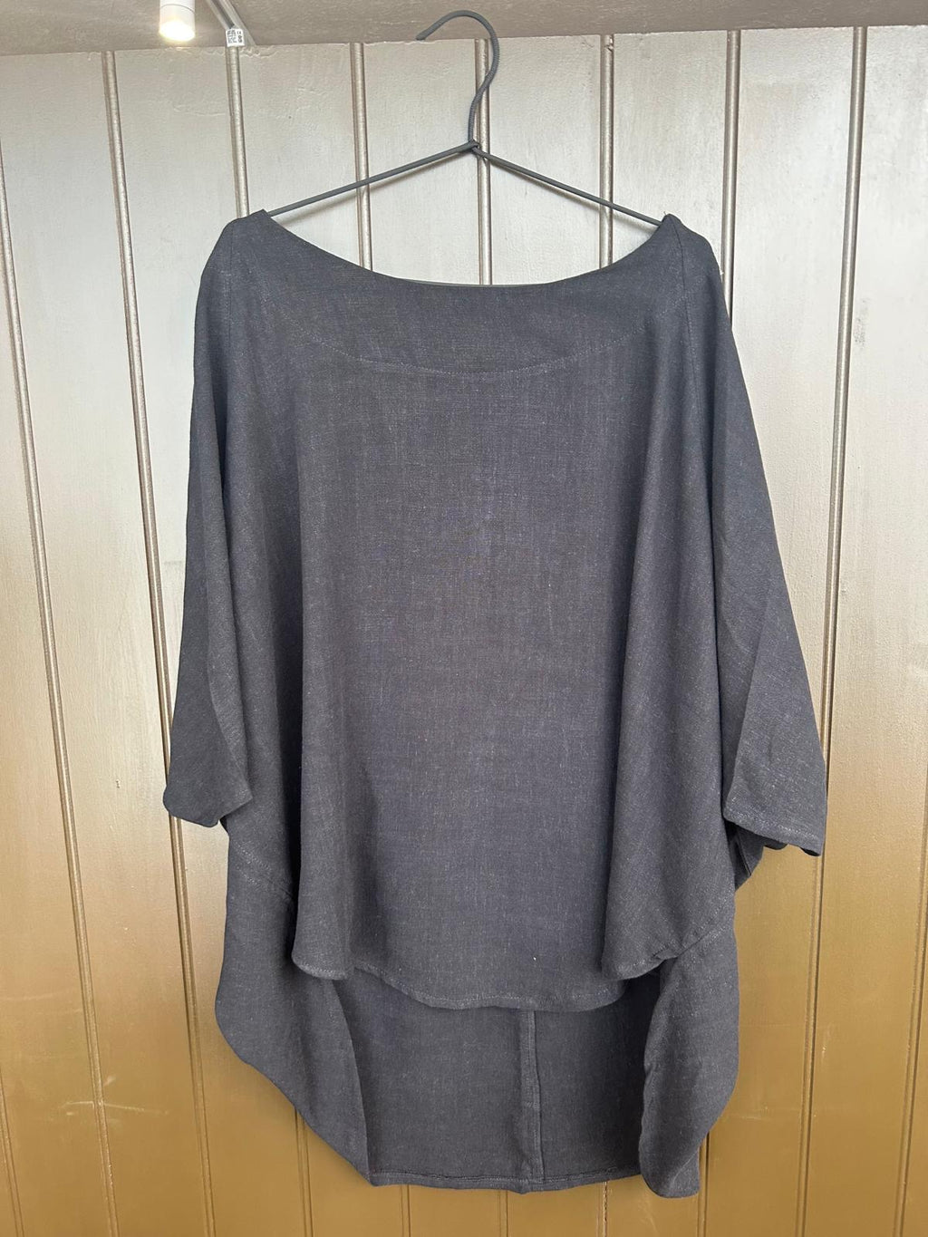 T-Top - Black Viscose Linen Look Shirt