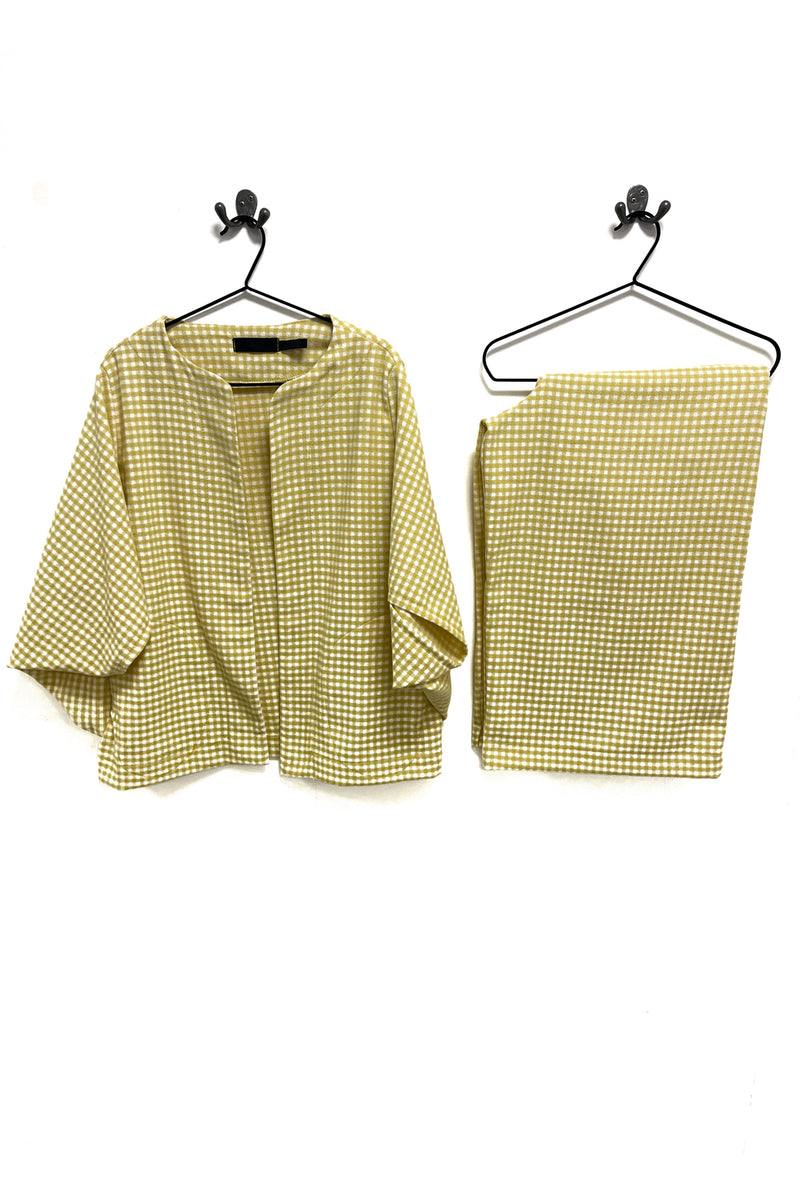 Kimono - Buttermilk Gingham Cotton Jacket