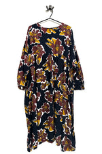 Mooky - Loose Fit Dress -Wine + Mustard