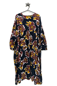 Mooky - Loose Fit Dress -Wine + Mustard