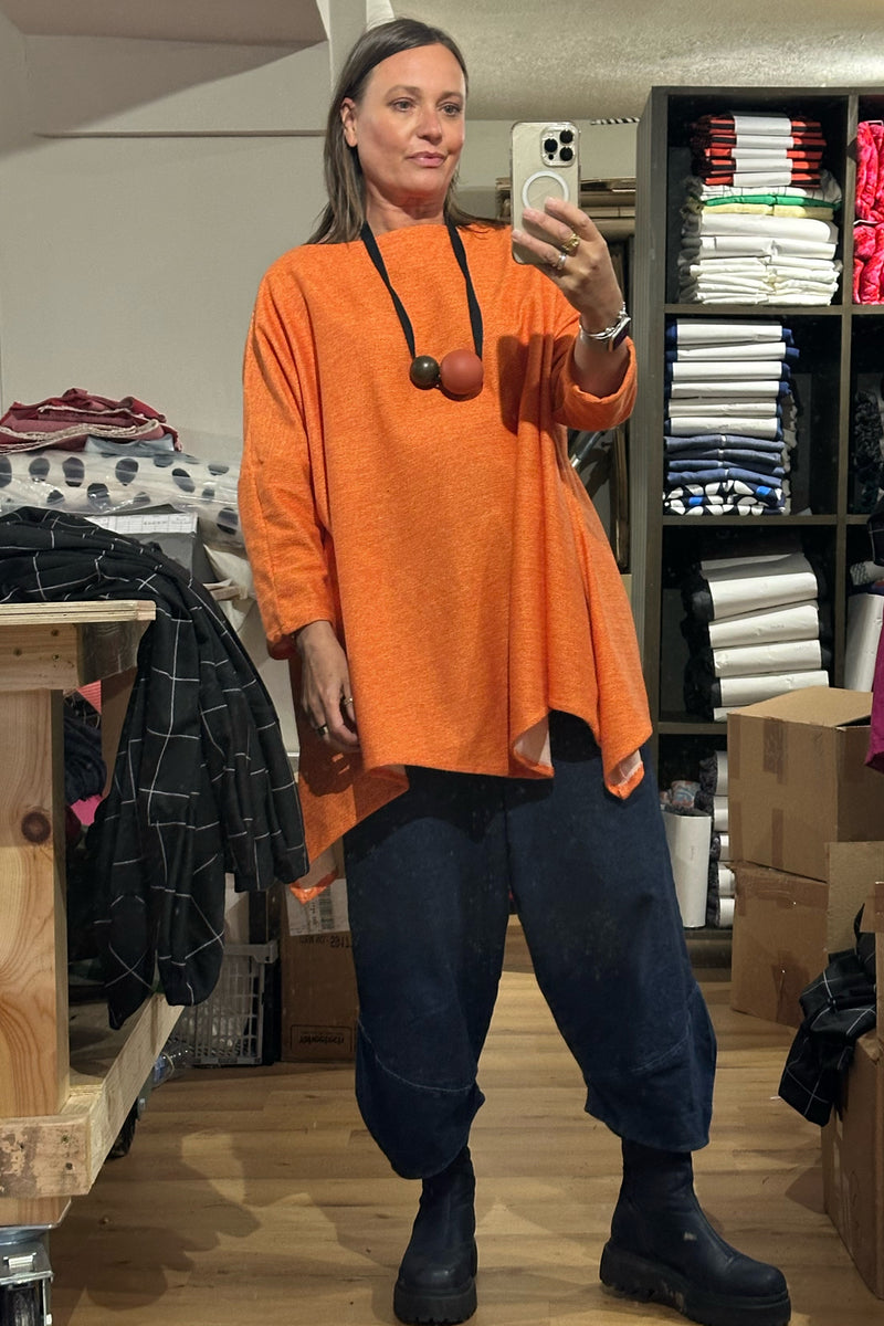 Darletta - Tangerine Orange Textured Sweater