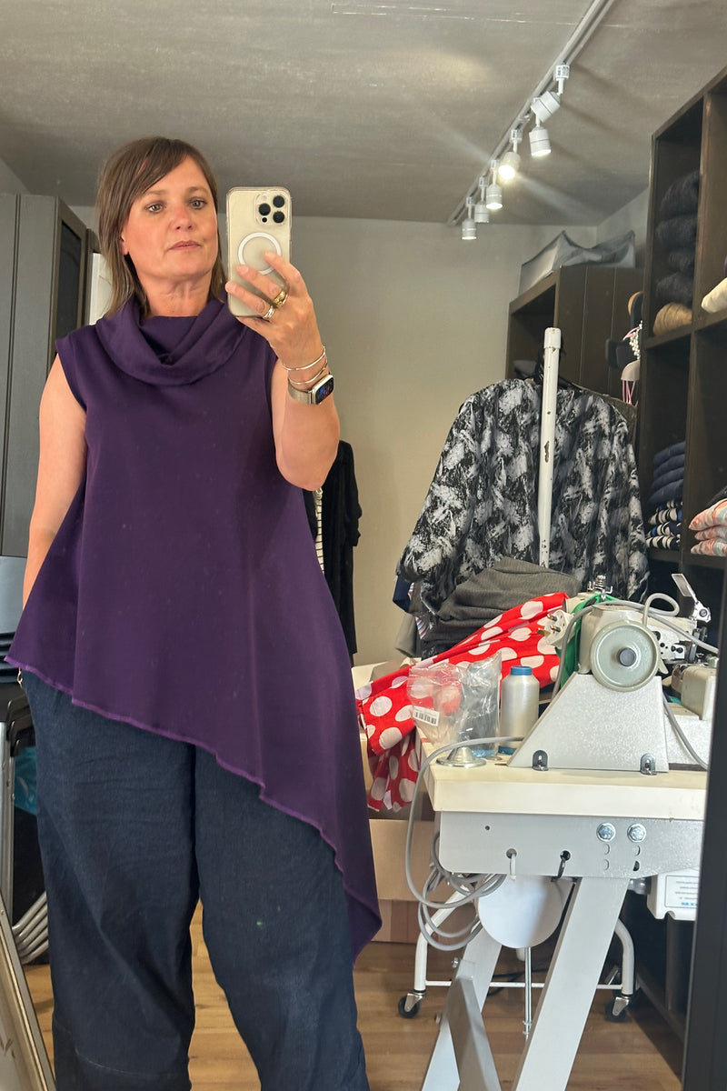 Pippa Cowl Vest - Purple