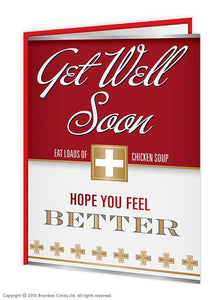 red 'get well soon' card