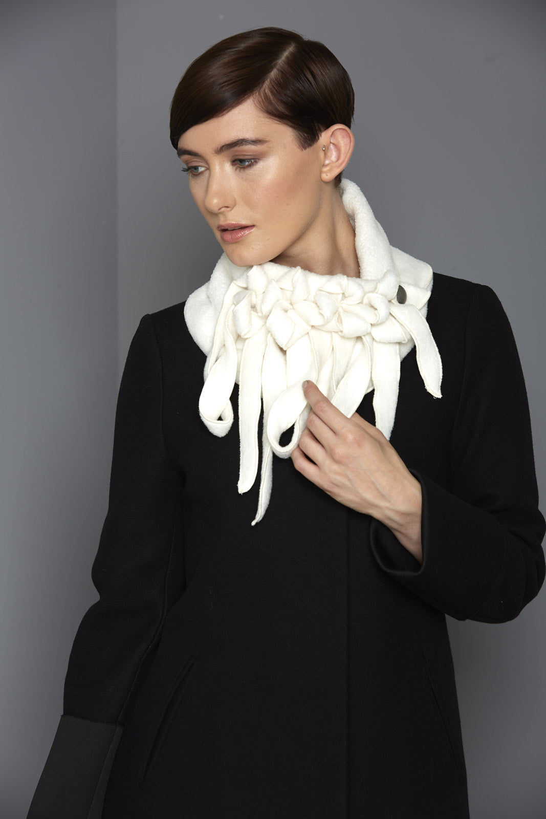 Simply button and go scarf, Soft Warm Fleece Collar – REW